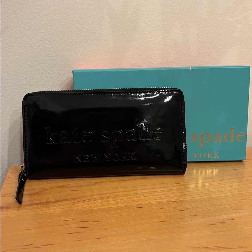Kate Spade Black Patent Leather Wallet